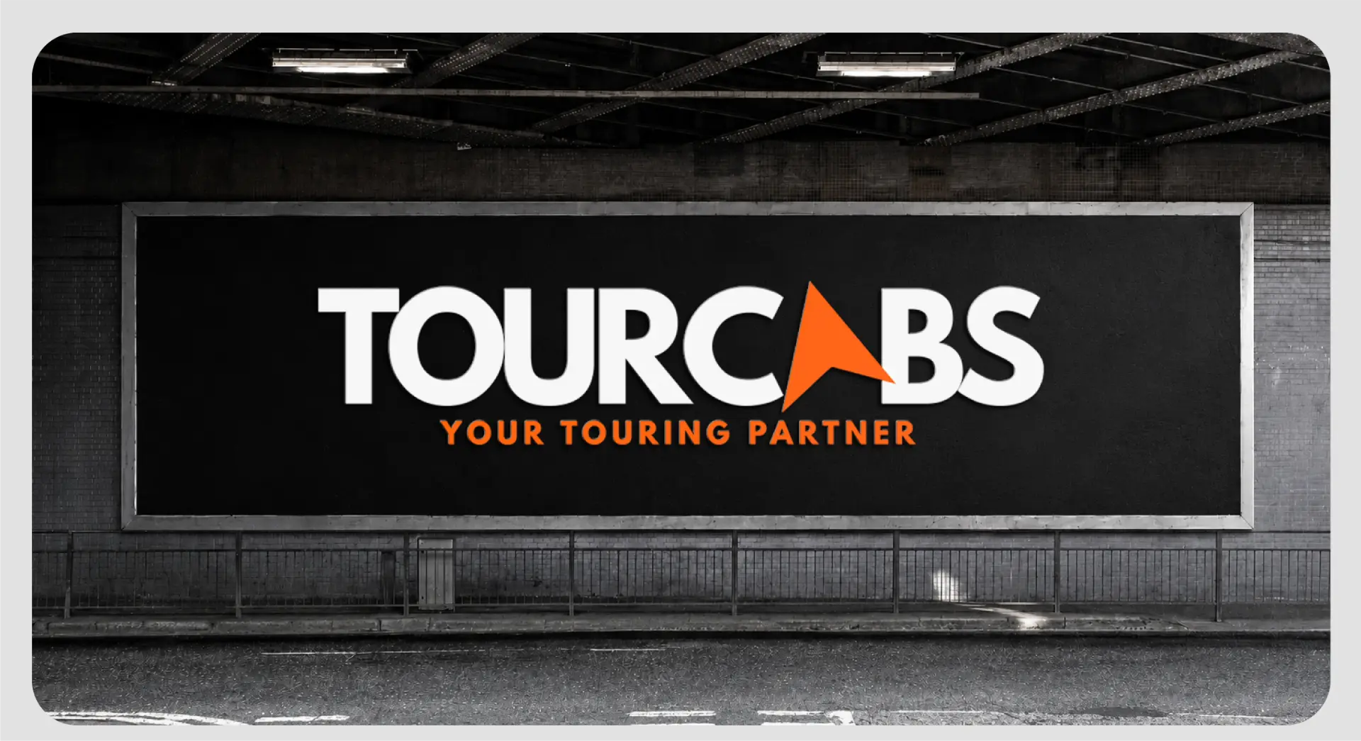 Tourcabs logo on large street billboard